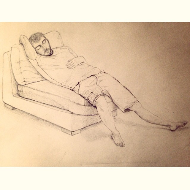 My man modeling for our drawing class :)